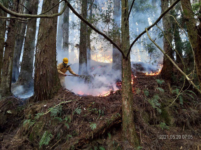 林業保育署台中分署表示，台灣森林火災發生原因98%為人為因素造成，從民國107年至112年10月，台中分署轄區內共發生55件森林火災。圖／林業署台中分署提供