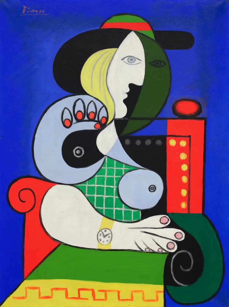 畢卡索《戴手表的女人》，油彩畫布，1932年8月17日作 ，130x97公分，預期成交價逾1.2億美元。圖／蘇富比提供