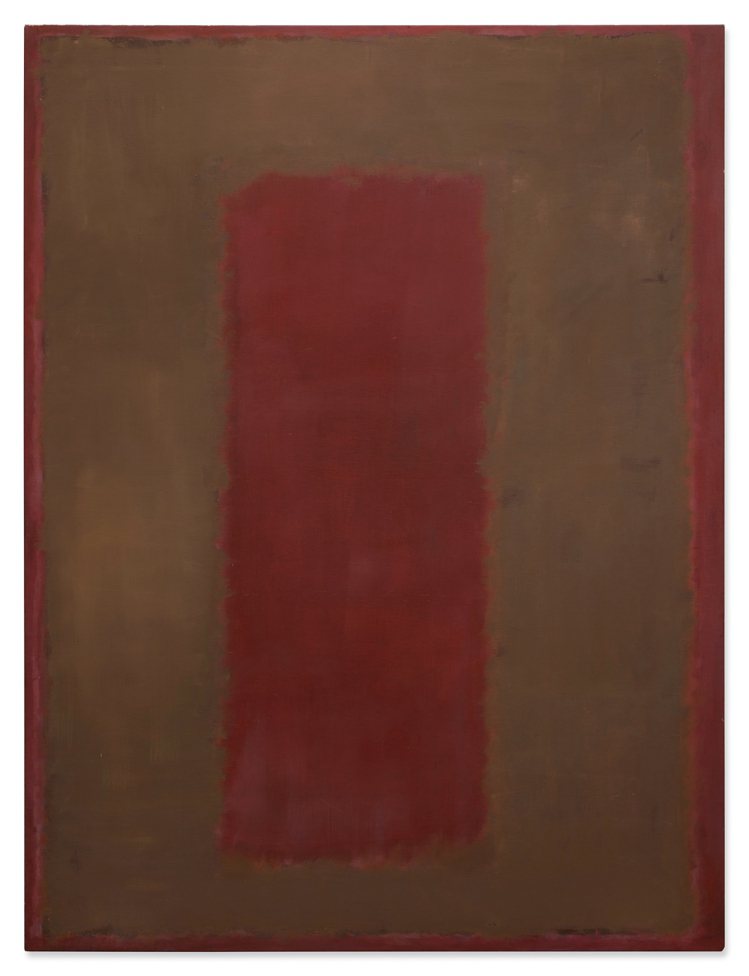 馬克羅斯科《無題（西格拉姆壁畫素描）》 油彩畫布，1958年作，233.4 x 176.5公分，估價待詢。圖／蘇富比提供