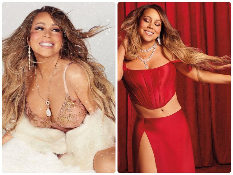 Mariah Carey在其官方Instagram帳號中發表了一系列與成衣品牌合作的形象視覺，展現或甜美或性感的多變風格。圖／翻攝自IG @ mariahcarey