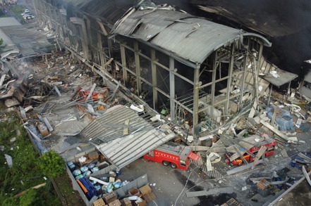 高爾夫球代工廠明揚，今年9月22日廠房發生爆炸致多人死傷。 聯合報系資料庫
