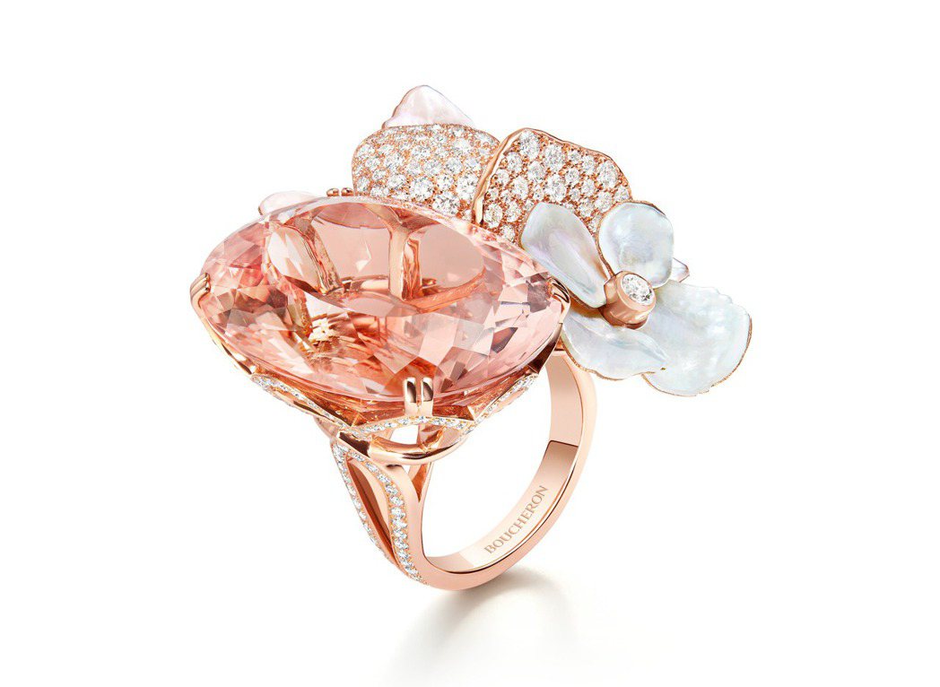 Boucheron高級珠寶系列Nuage de Fleurs戒指，玫瑰金750、...