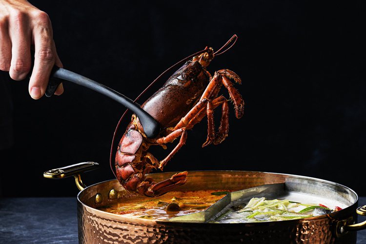 湳洋鍋物的「湳洋冬蔭龍蝦鍋」標榜使用整隻波士頓龍蝦熬煮湯頭。圖／湳洋鍋物提供
