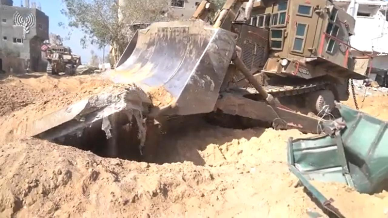 以色列称展开地面行动以来摧毁加萨走廊130座地道竖井。取自X(photo:UDN)