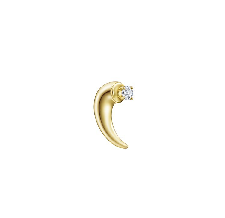 TASAKI Holiday系列danger horn單邊鑲鑽耳環，72,500元。圖／TASAKI提供