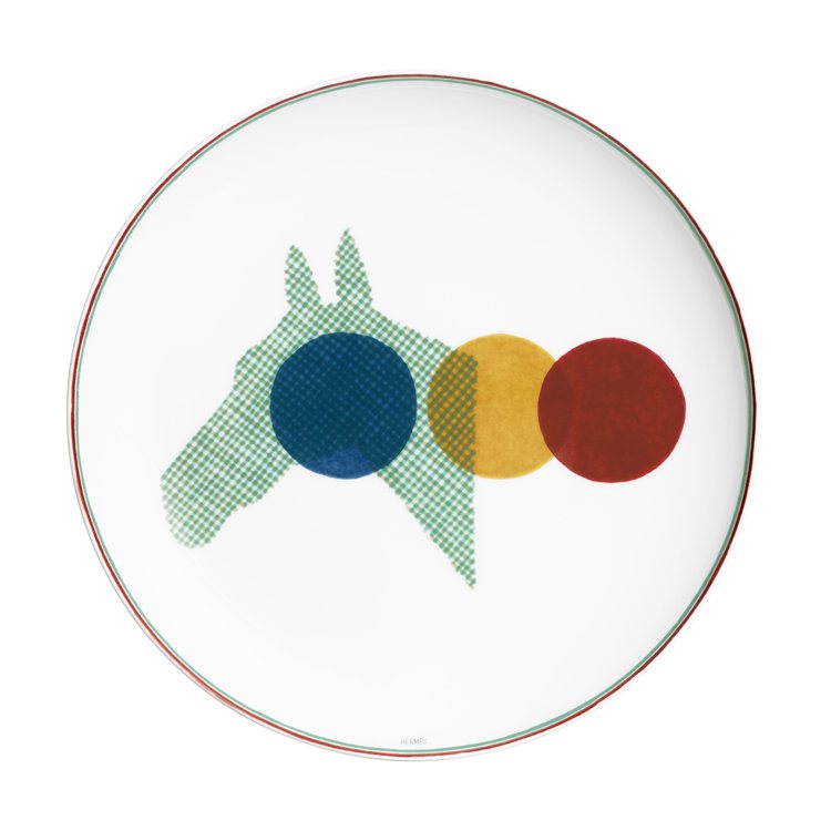 Saut Hermès餐瓷系列馬匹圖案圓盤，6,950元。圖／愛馬仕提供