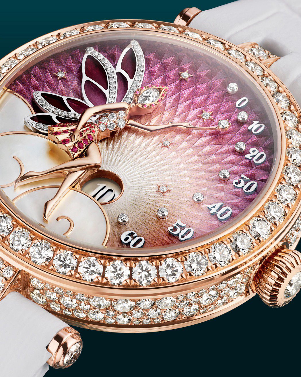 梵克雅寶Lady Féerie Or Rose腕表，約665萬元。 圖／梵克雅...