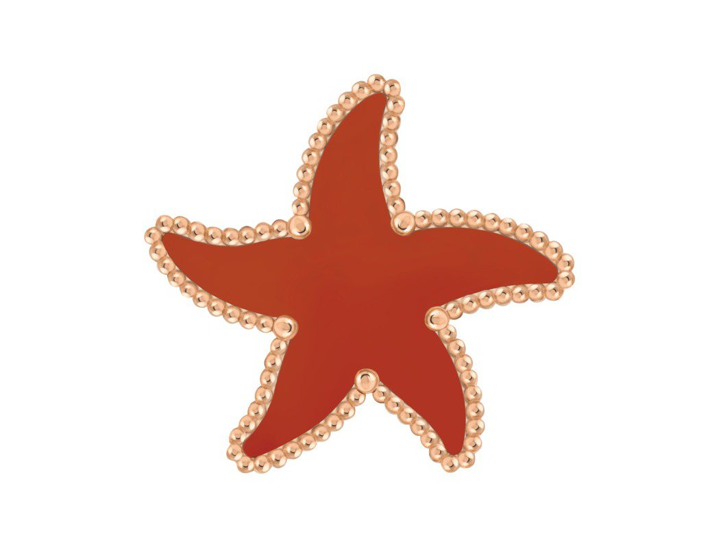 Lucky Summer Starfish胸針，18K玫瑰金鑲嵌紅碧玉，17萬9...