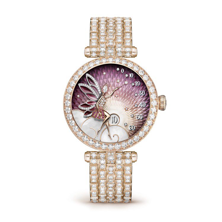 梵克雅寶Lady Féerie Or Rose腕表，約665萬元。圖／梵克雅寶提供