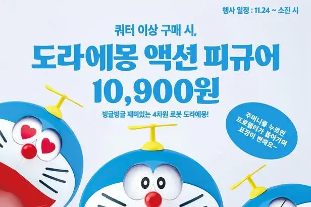 「哆啦A夢可動公仔」3種表情百變登場 南韓31冰淇淋將獨家開賣