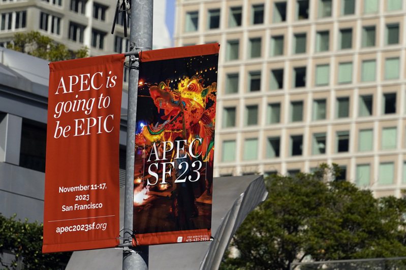 APEC亞太經濟合作組織會議今年在美國舊金山舉行。圖為舊金山APEC峰會的歡迎標誌。美聯社