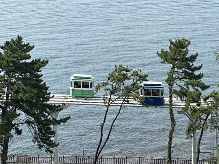 最受遊客歡迎的「釜山膠囊列車」。記者羅建怡/攝影