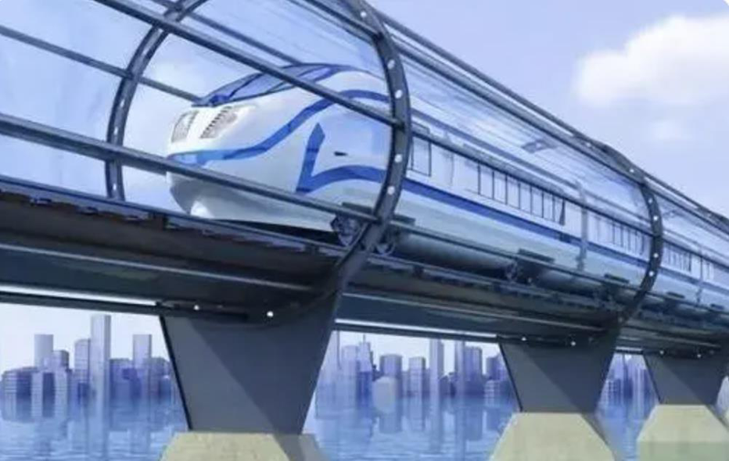 大陸高速飛車又稱超級高鐵，可實現每小時1,000公里的「近地飛行」，未來通車後民眾從上海到杭州不用10分鐘。（圖／取自微博）