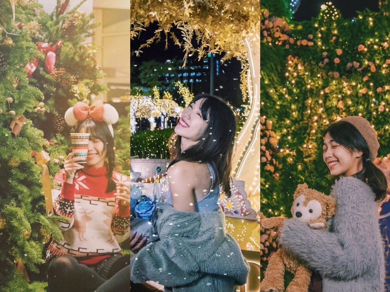 日系網紅Miruku的耶誕城風格照非常適合大家參考。 圖／IG@mirukuooou