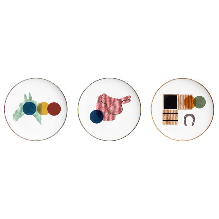 愛馬仕Saut Hermès餐瓷系列餐盤，每個6,950元。圖／愛馬仕提供