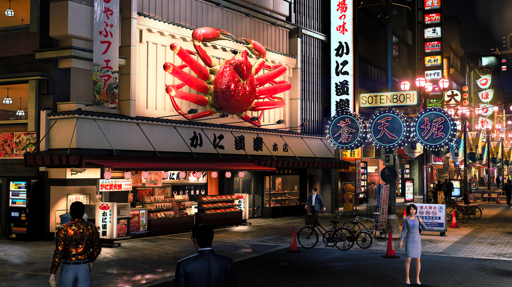 真實存在於大阪道頓堀的蟹道樂，是世界知名的招牌地標 圖／筆者遊戲截圖