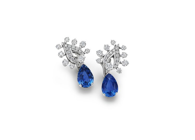 BVLGARI Mediterranea系列Byzantine Sapphire頂及藍寶石與鑽石耳環。圖／寶格麗提供