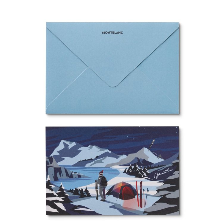 Happy Holidays卡片套組，4,400元，可搭配封蠟組使用，更有生活的儀式感。圖／翻攝自萬寶龍台灣官方網站