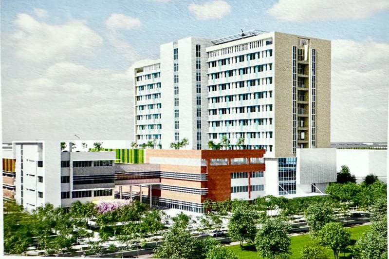成大沙崙醫院昨天舉行奠基典禮，預計2031年啟用。圖為模擬照。圖／翻攝沙崙醫療園區官網