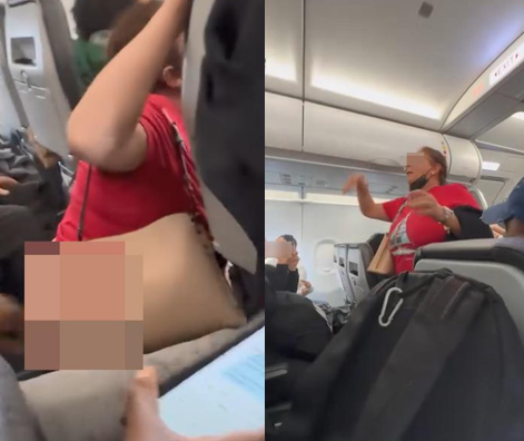 美國有女子乘搭邊疆航空（Frontier Airlines）客機時想去廁所，但空姐告知暫時不能使用，竟直接在走道上脫褲、上廁所。圖／擷自《FOX 35》