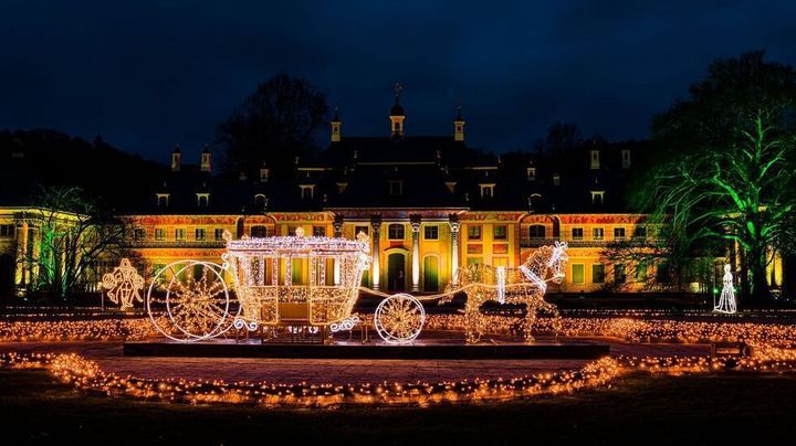 ▲以燈光藝術為主的德勒斯登聖誕花園相當浪漫。　圖：Visit Saxony（@Michael Clemens）／提供