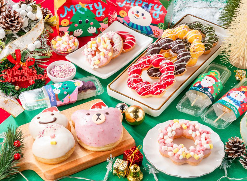 Mister Donut推出7款耶誕限定商品。圖／Mister Donut提供