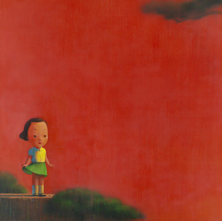 劉野《紅 2 號》，壓克力畫布，195 x 195公分，2003年作，估價2,6...
