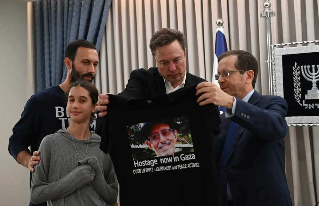馬斯克27日拜會以色列總統赫佐格（Isaac Herzog）。以色列政府新聞處