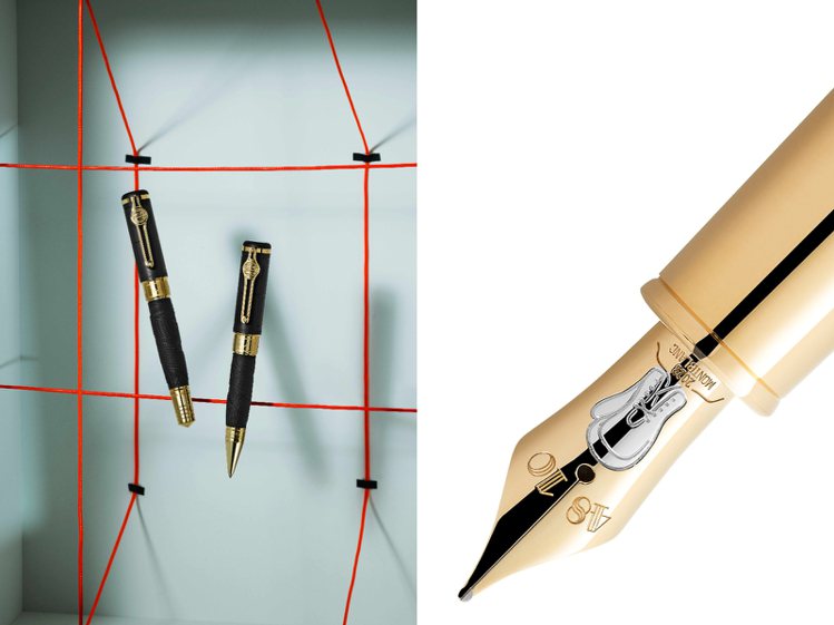MONTBLANC著名人物系列穆罕默德阿里特別款，共有鋼珠筆與鋼筆，並將阿里生平重要事記年份、拳擊文化與圖騰，融入筆款設計細節。圖／萬寶龍提供（合成圖）