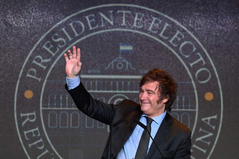 阿根廷總統當選人米雷伊。法新社