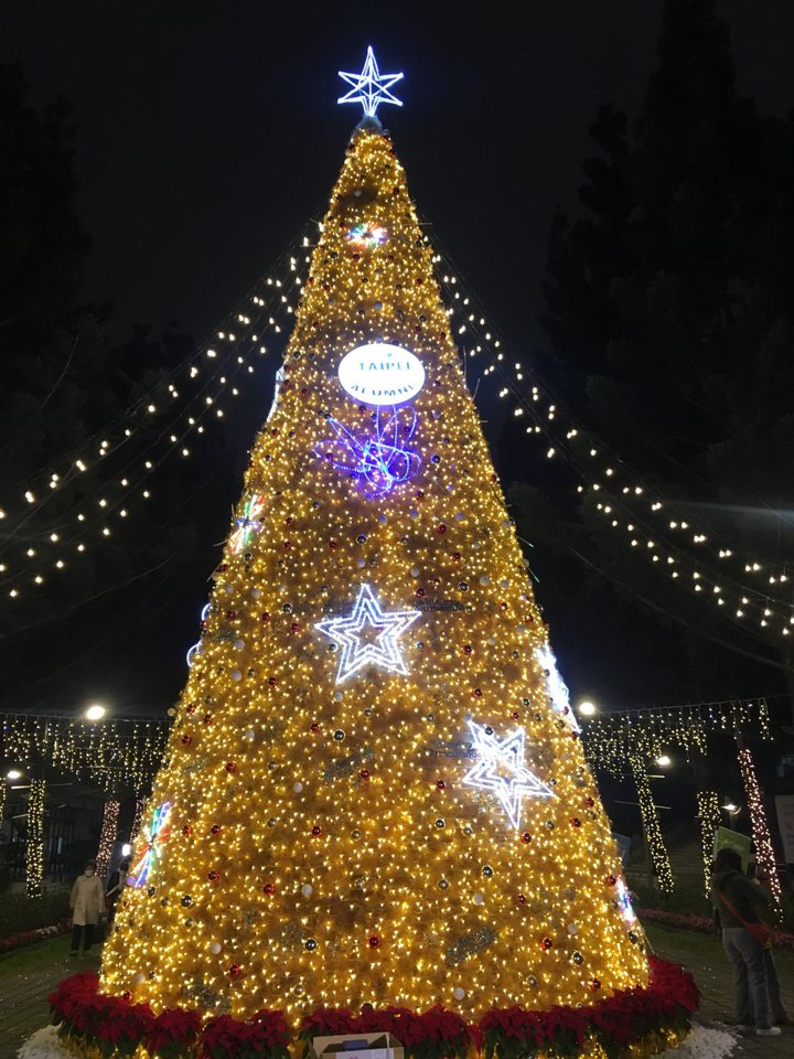北科大聖誕樹高12米，被選為全國院校第一美。 吳佳汾/攝影