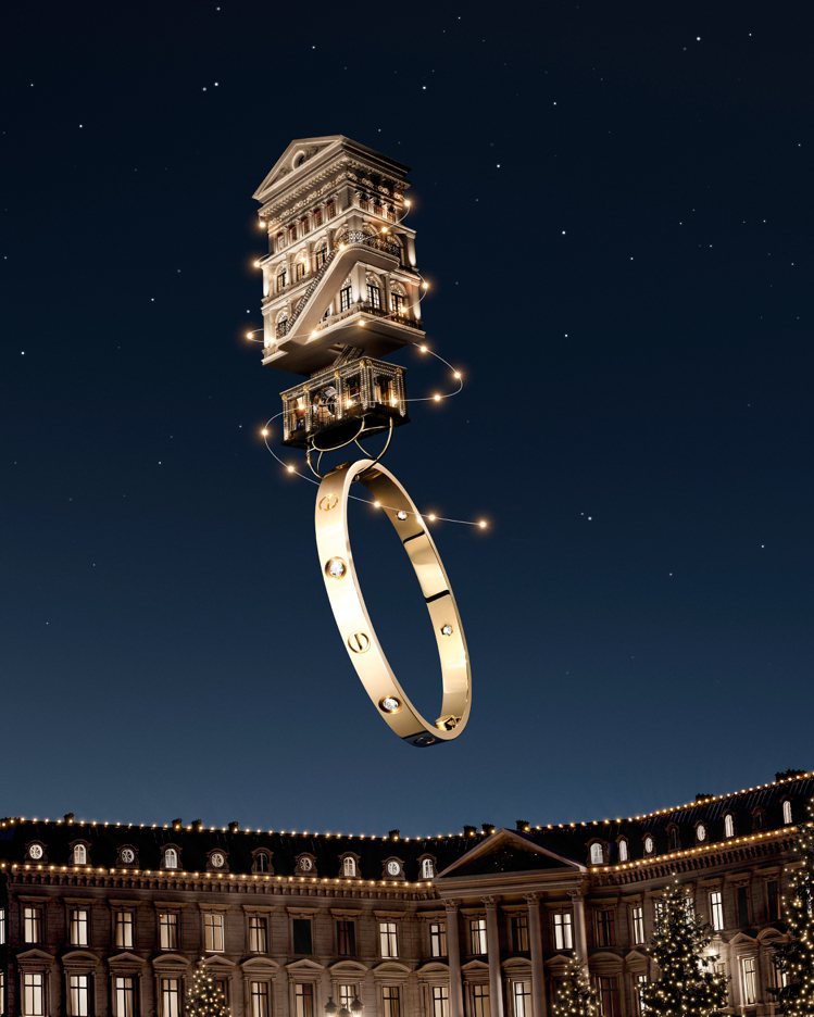 LOVE黃K金鑲鑽手環，系列珠寶作品，現可同步至卡地亞官網選購。圖／卡地亞提供