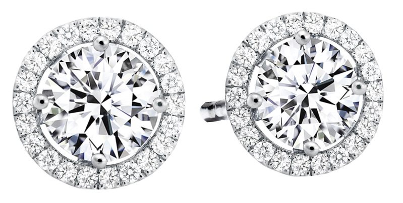 Hearts On Fire Repertoire鉑金鑽石耳環，主鑽約0.20克拉，11萬2,000元起。圖／Hearts On Fire提供