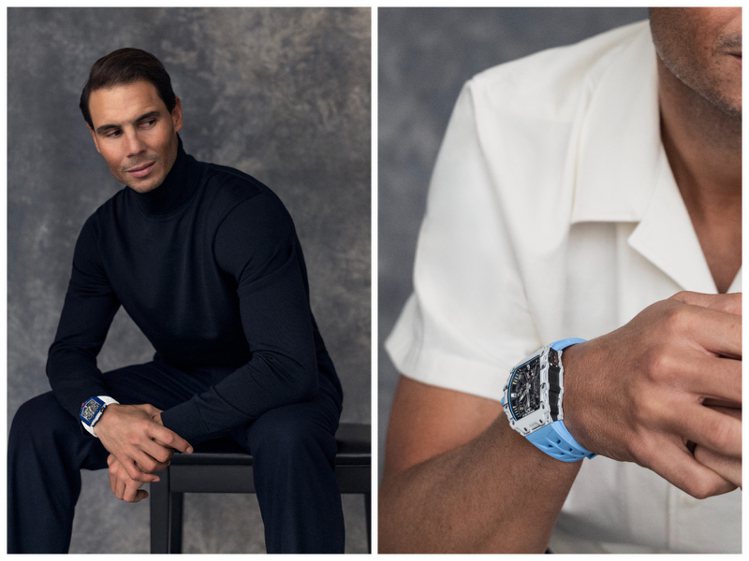 Rafael Nadal配戴的RM 35-03腕表，高程度顛覆了機械表在力學、衝擊上的剛性界限。圖／RICHARD MILLE提供