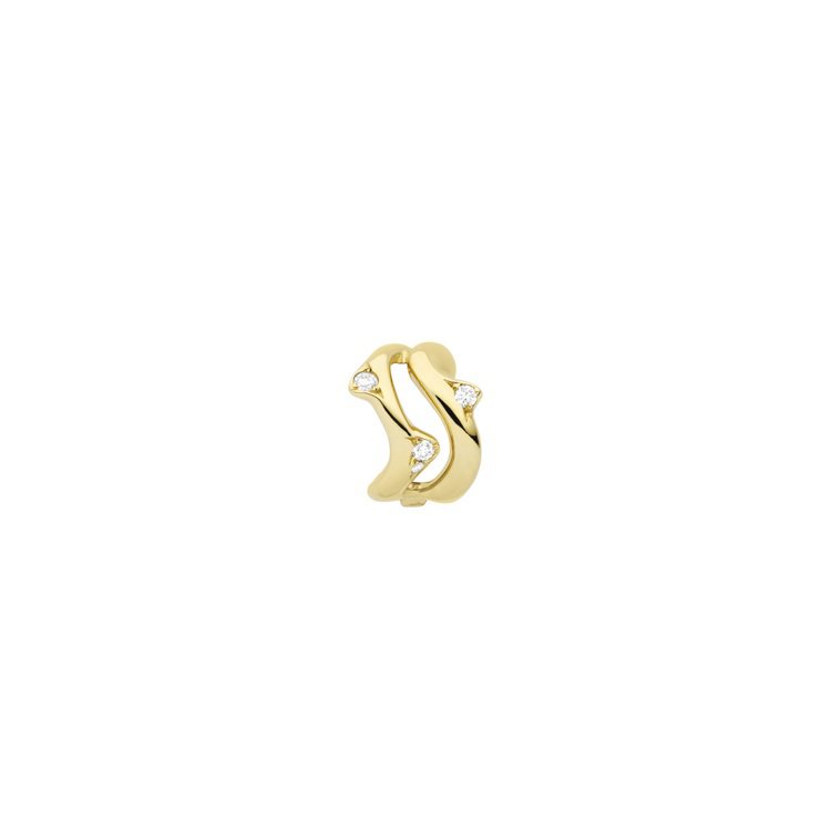 Bois de Rose 18K金鑲鑽耳環，價格未定。圖／Dior提供