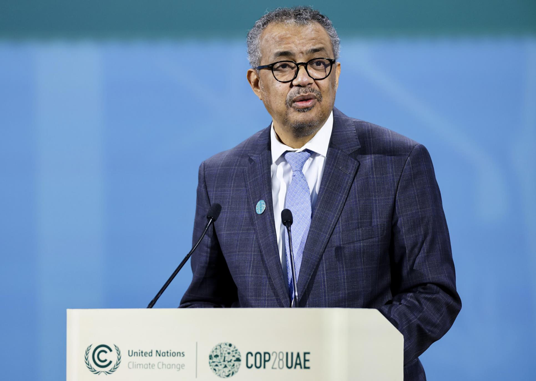 世界衛生組織（WHO）秘書長譚德賽出席聯合國氣候峰會，強調氣候變遷對人體健康的威...