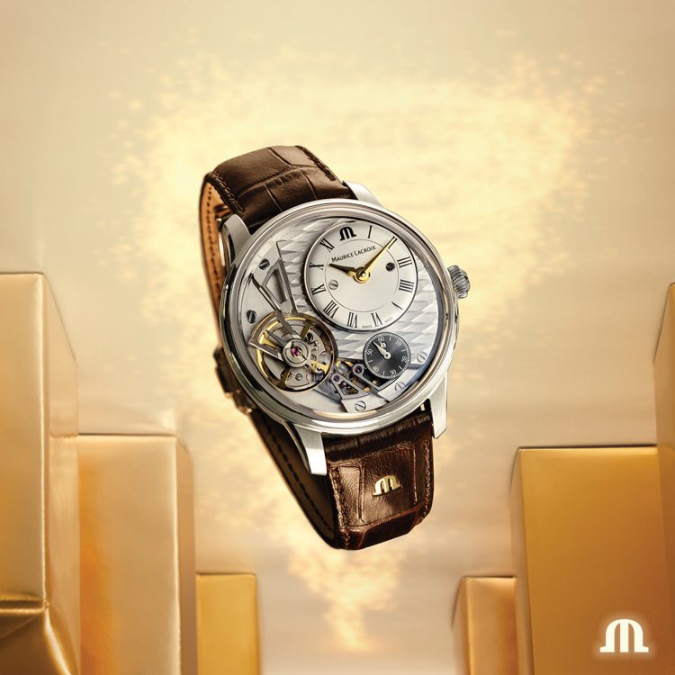 艾美表MASTERPIECE系列自動上鍊Gravity腕表，精鋼表殼，約34萬2,000元。圖／Maurice Lacroix提供