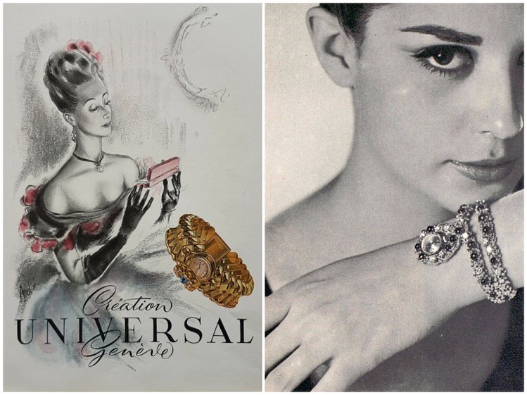 早在1940年代，Univesal Genève也曾為女士推出過華麗的珠寶表，成為晚宴、雞尾酒會上的閃耀造型配件。圖／百年靈Breitling提供