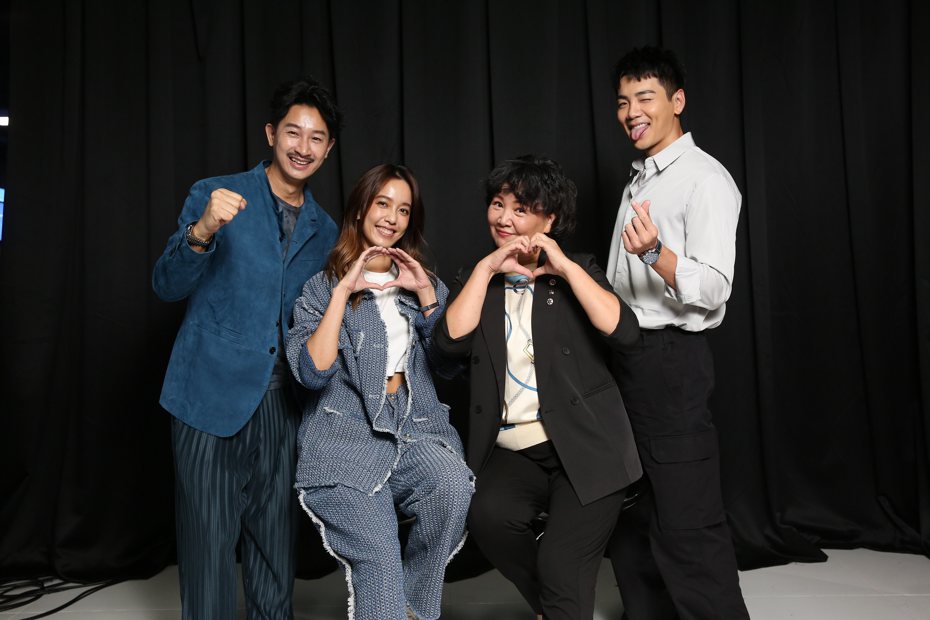 Darren邱凱偉(左起)、陳庭妮及禾浩辰(右)分享不少拍戲趣事。圖／鏡電視提供