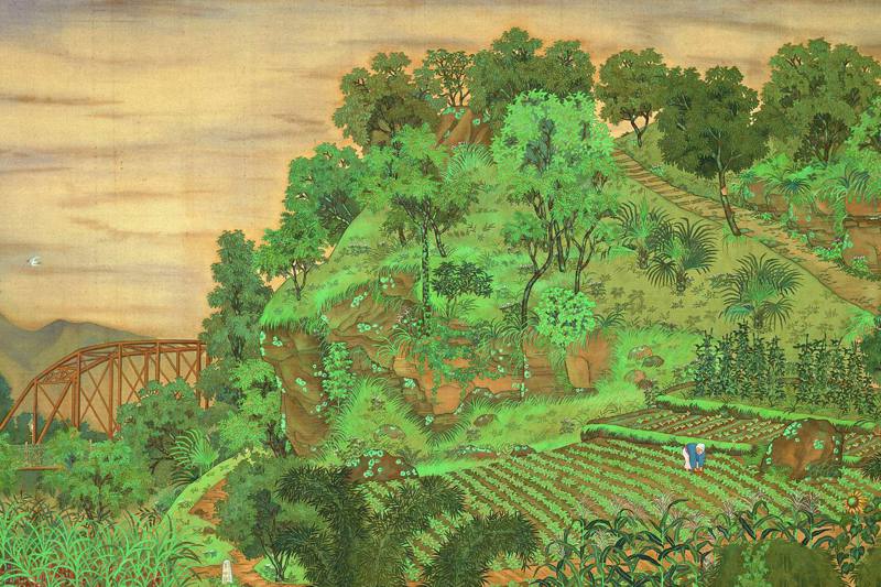 郭雪湖1928年名畫《圓山附近》曾獲第二屆台展特選，其中竟藏歷史謎題。圖／台北市立美術館提供
