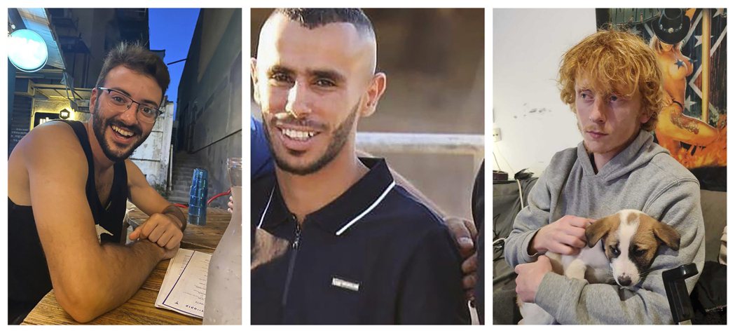 被誤殺的3名人質，左起：沙姆里茲、塔拉卡、海姆。 圖／美聯社