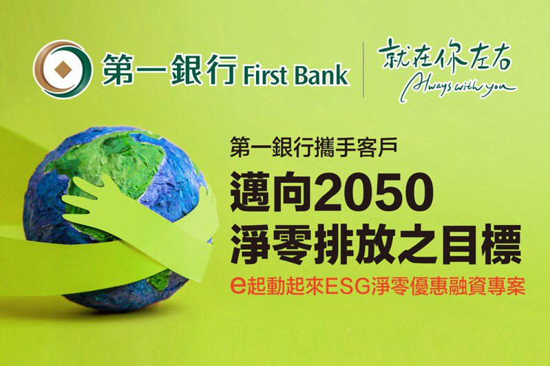 第一銀行推出淨零優惠融資專案。