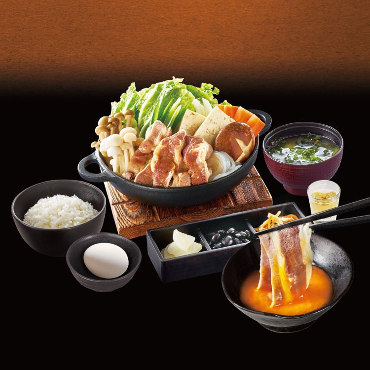 勝博殿隆重推出「牛肉壽喜燒御膳」使用全台第一顆生食級雞蛋。圖/大成集團提供