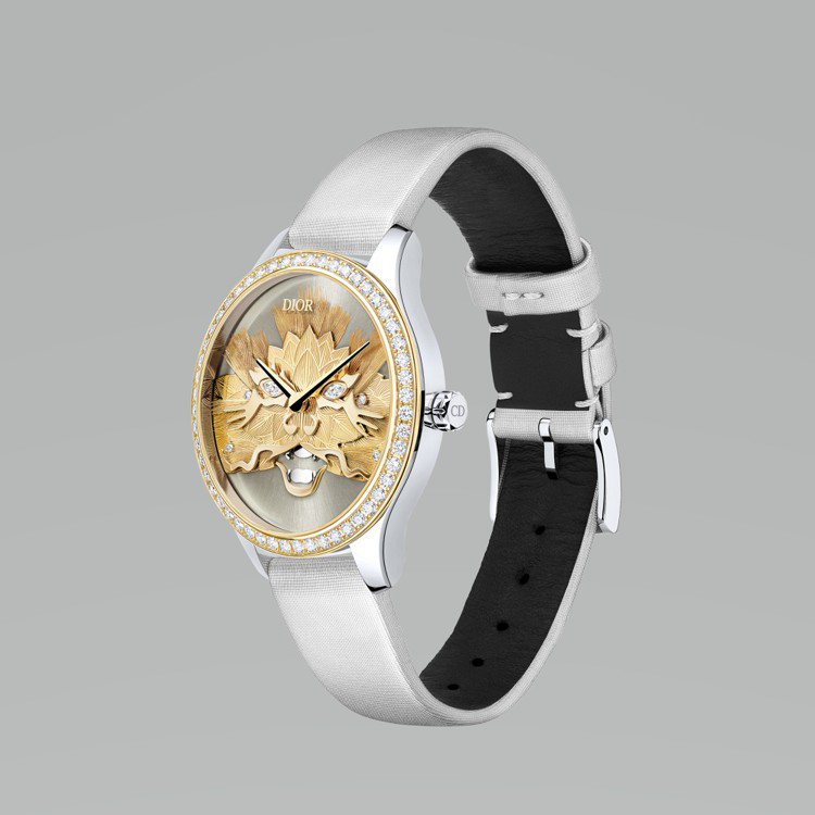 Dior Grand Soir龍年限量腕表，36毫米18K金鑲鑽腕表、SellitaSW300 calibre自動上鍊機芯，限量18只，價格店洽。  圖／Dior提供