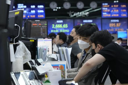 南韓股市示意圖。 美聯社