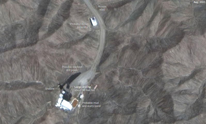 衛星影像顯示，中國疑似祕密重建位在新疆羅布泊的核試場。紐約時報取自美國Maxar衛星科技公司