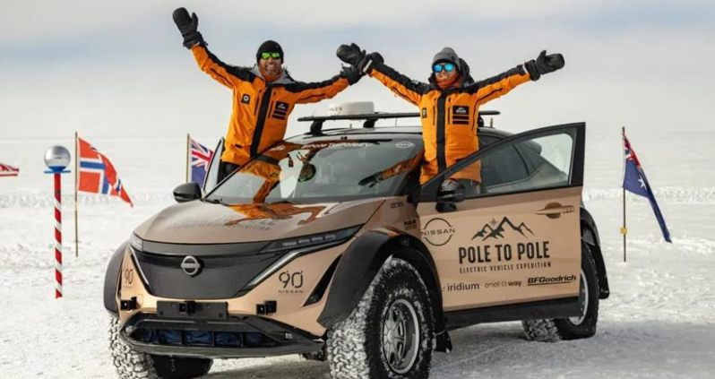 英國蘇格蘭一對夫婦近日完成駕駛電動車往返地球南北極共3萬公里旅程，創全球先例。取自IG