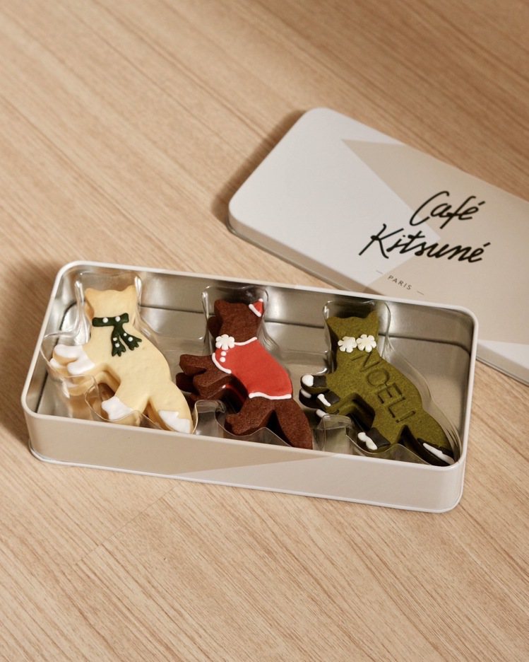 Café Kitsuné限量小狐狸餅乾，讓招牌造型換上有節慶感的設計，使人少女心立刻迸發。圖／Café Kitsuné提供