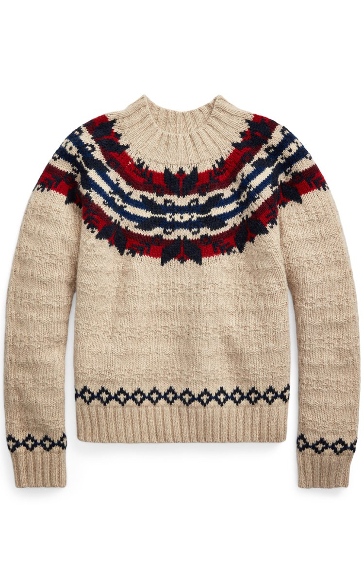 Polo Ralph Lauren女裝費爾島羊毛混紡毛衣，16,880元。圖／Polo Ralph Lauren提供