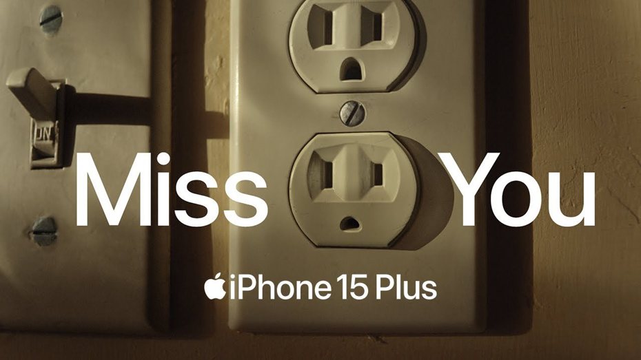 蘋果釋出最新iPhone 15 Plus廣告「Miss You」。（翻攝自蘋果YouTube）